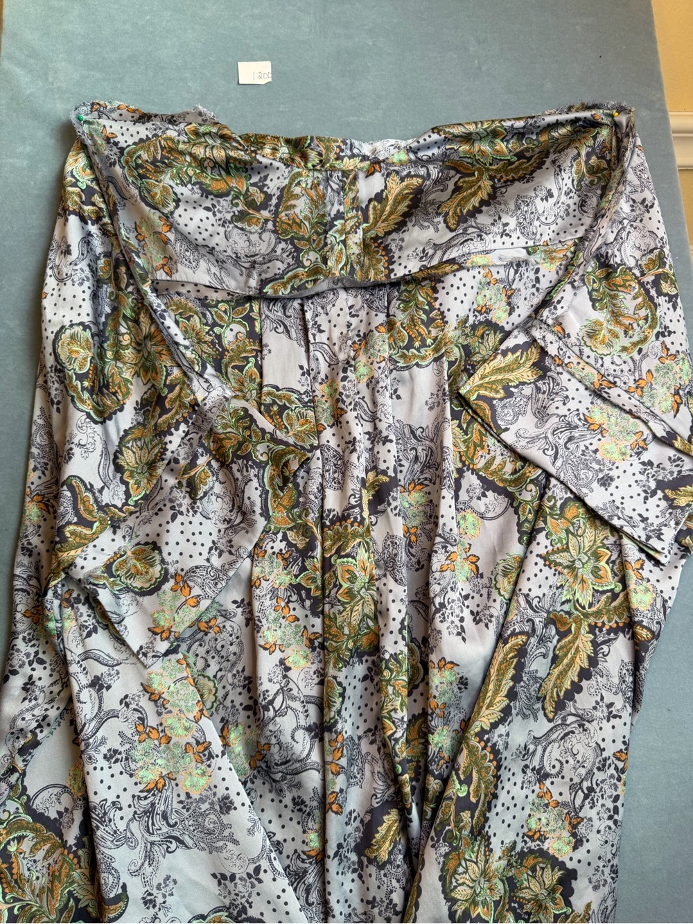 Free People Women's Floral Paisley Oversized Night Shirt - Gray/Green - Picture 4 of 7